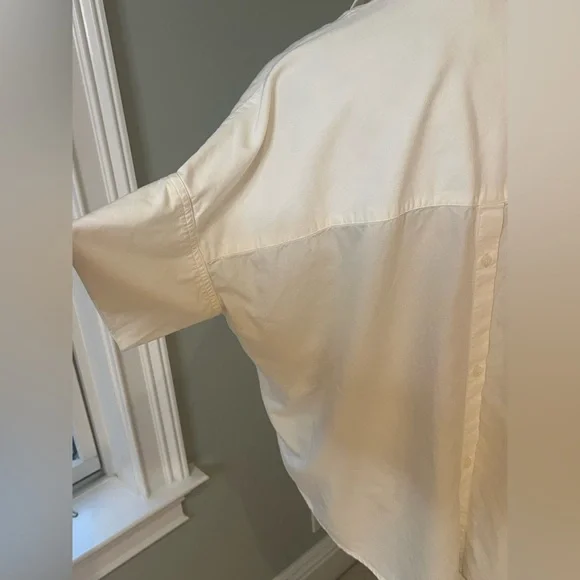 Madewell Courier Button-Back Shirt | White | Size M | Preowned - Picture 5 of 15